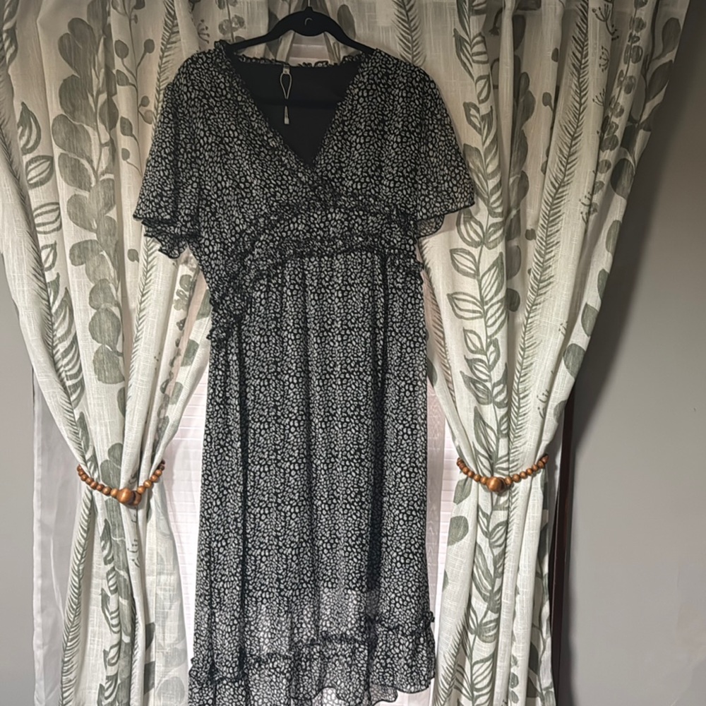 Black Cheetah Print Dress